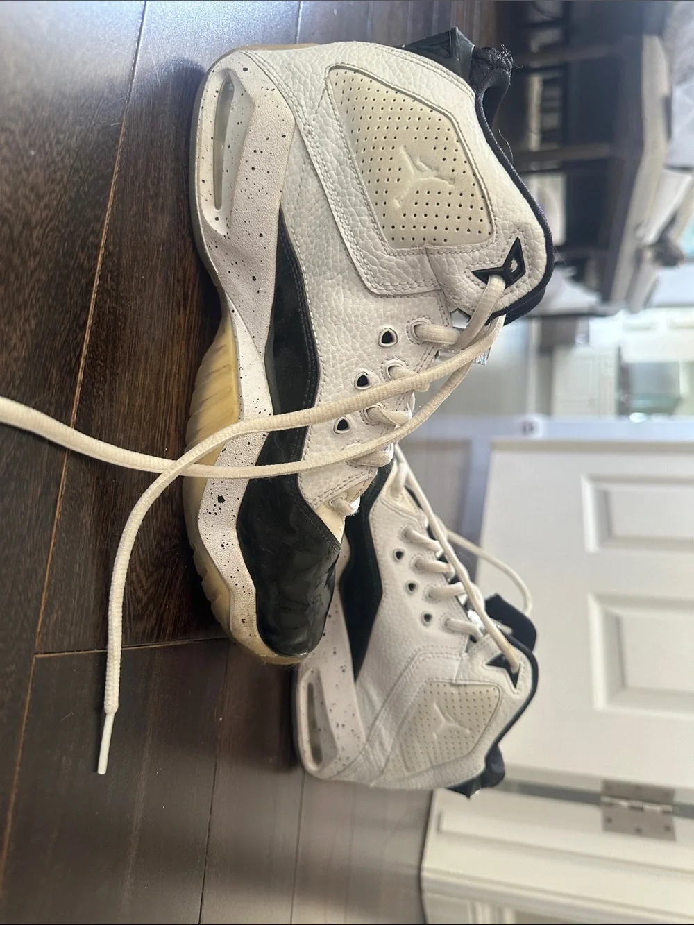 Jordan White Black Purple High-Top Basketball Shoes